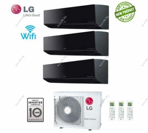 Кондиционер LG MU3M21 UE2R0 черный и внутренние блоки AM07BP 3 шт