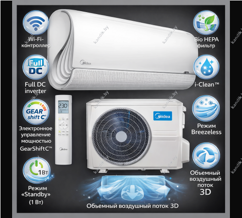 Кондиционер Midea Breezeless MSFA2-09N8D6-I/MSFA1-09N8D6-O